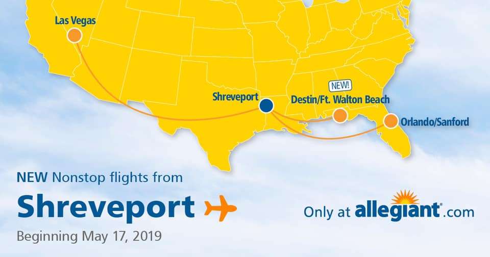 Shreveport Regional Airport Announces $39 Flights to Destin, FL